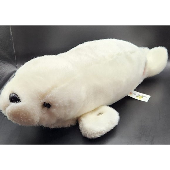 Disney's Living Seas Epcot Plush White Seal 15" L 9" W Preowned Clean EUC - Picture 3 of 7